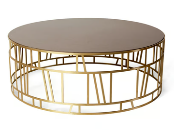 KINVER - Low round brass and quartz coffee table by JOSÉ LEITE DE CASTRO - view 2